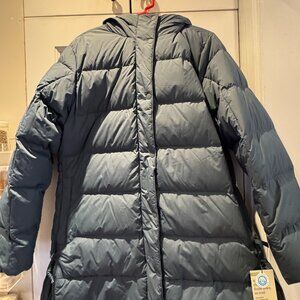 Hooded REI Coop Norseland Down Parka 2.0 Winter Car Coat Stone Blue Size 1X NWT